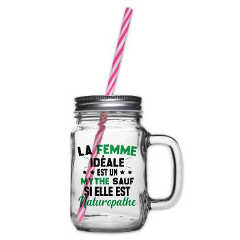 La femme idéale est un mythe sauf naturopathe - Bocal à boisson - transparent - Droite
