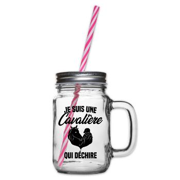 Je suis Une Cavalière Qui Déchire Chevaux Cadeau - Bocal à boisson - transparent - Droite
