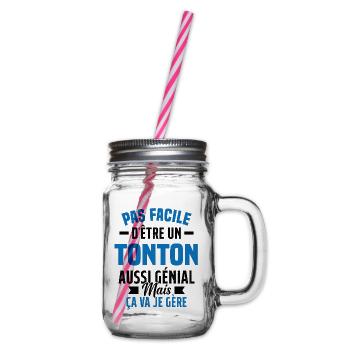 tonton génial cadeau humour tonton - Bocal à boisson - transparent - Droite