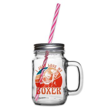 J’adore mon Boxer - Bocal à boisson - transparent - Droite