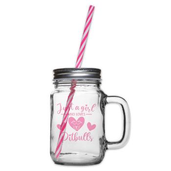 Juste une fille qui aime les pitbulls - Bocal à boisson - transparent - Droite