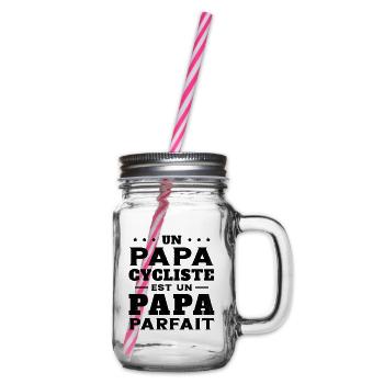 Papa Cycliste Humour Vélo Homme Humoristique - Bocal à boisson - transparent - Droite