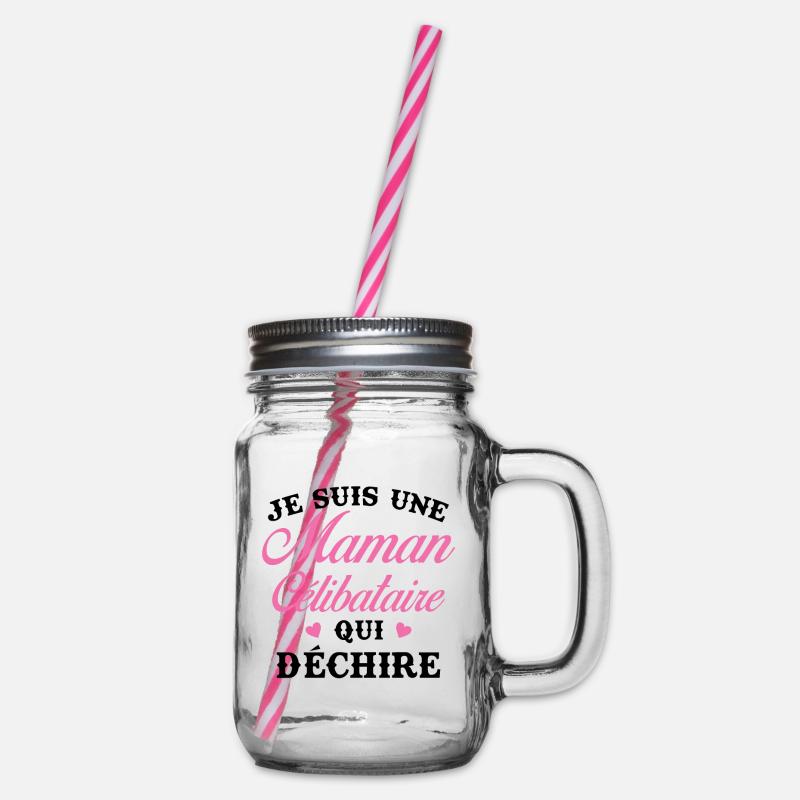 Femme Maman célibataire qui déchire - Bocal à boisson - transparent