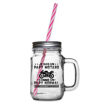 Motard Homme Papy Moto Cadeau Motorcycle Motards - Bocal à boisson - transparent - Droite