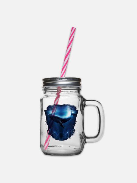 Blauwal - Henkelglas mit Schraubdeckel - Klar