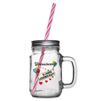Uhrmacherin Jubiläum 10 Jahre 10. jähriges Jubi - Henkelglas mit Schraubdeckel - Klar - Rechts