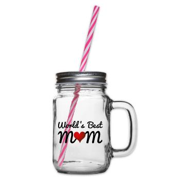 Die beste Mutter der Welt - Henkelglas mit Schraubdeckel - Klar - Rechts