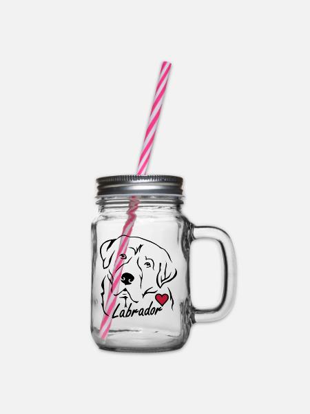 Labrador ❤ - Henkelglas mit Schraubdeckel - Klar