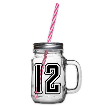 12 Zahl symbol - Henkelglas mit Schraubdeckel - Klar - Rechts