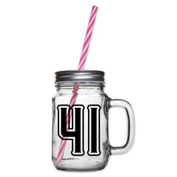 41 Zahl symbol - Henkelglas mit Schraubdeckel - Klar - Rechts