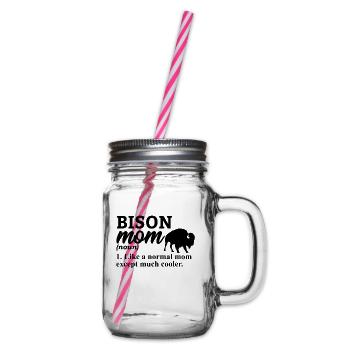 Bison Buffalo Water Buffalo National Park - Glass jar with handle and screw cap - clear - Right