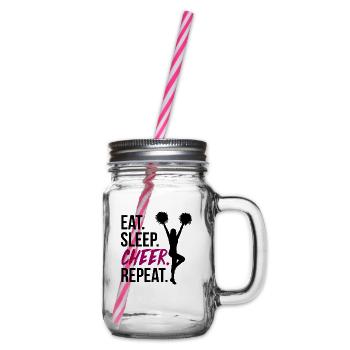Cheerleading Cheerleader Gift - Glass jar with handle and screw cap - clear - Right