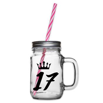 17 Number crown - Glass jar with handle and screw cap - clear - Right