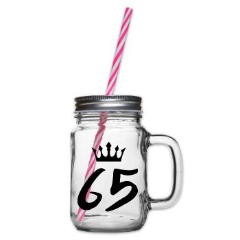 65 Number crown - Glass jar with handle and screw cap - clear - Right