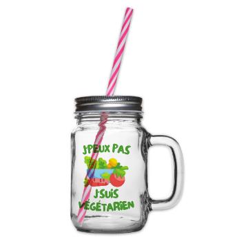 J'peux pas j'suis végétarien - Bocal à boisson - transparent - Droite