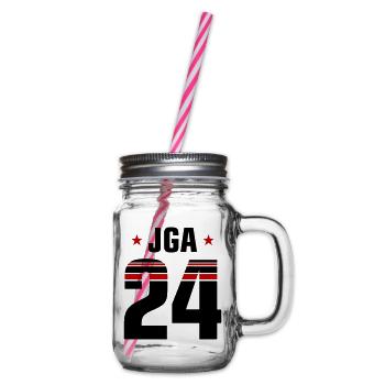 Jga 24 Junggesellinnenabschied Trikot - Henkelglas mit Schraubdeckel - Klar - Rechts