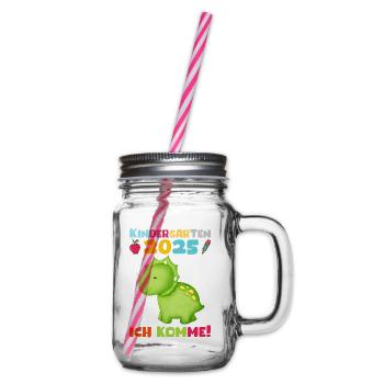 kiKindergarten 2025 Kinder Geschenk Kita 2025 Deko - Henkelglas mit Schraubdeckel - Klar - Rechts