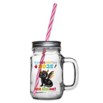 Kindergarten 2025 Kids Gift Kita 2025 Decoration - Glass jar with handle and screw cap - clear - Right