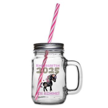 Kindergarten 2025 Girl Gift Kita 2025 Decoration - Glass jar with handle and screw cap - clear - Right