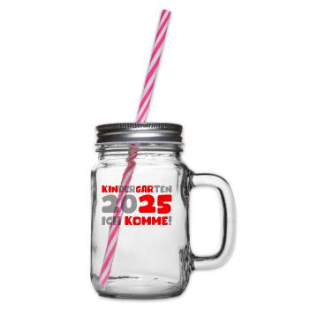 Kindergarten 2025 Kids Gift Kita 2025 Decoration - Glass jar with handle and screw cap - clear - Right