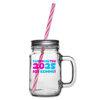 Kindergarten 2025 Kids Gift Kita 2025 Decoration - Glass jar with handle and screw cap - clear - Right