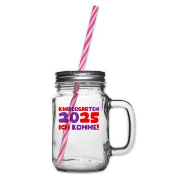 Kindergarten 2025 Kids Gift Kita 2025 Decoration - Glass jar with handle and screw cap - clear - Right