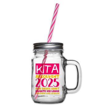 Farewell Kindergarten 2025 Gift Girl Boys - Glass jar with handle and screw cap - clear - Right
