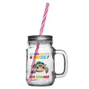 Kindergarten 2025 Kinder Geschenk Kita 2025 Deko - Henkelglas mit Schraubdeckel - Klar - Rechts