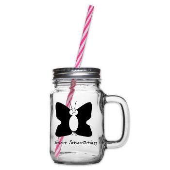 böser Schmetterling - Henkelglas mit Schraubdeckel - Klar - Rechts