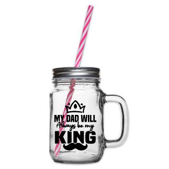 Mein Vater wird immer mein König sein - Henkelglas mit Schraubdeckel - Klar - Rechts