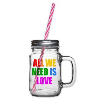 all we need is love - Bocal à boisson - transparent - Droite