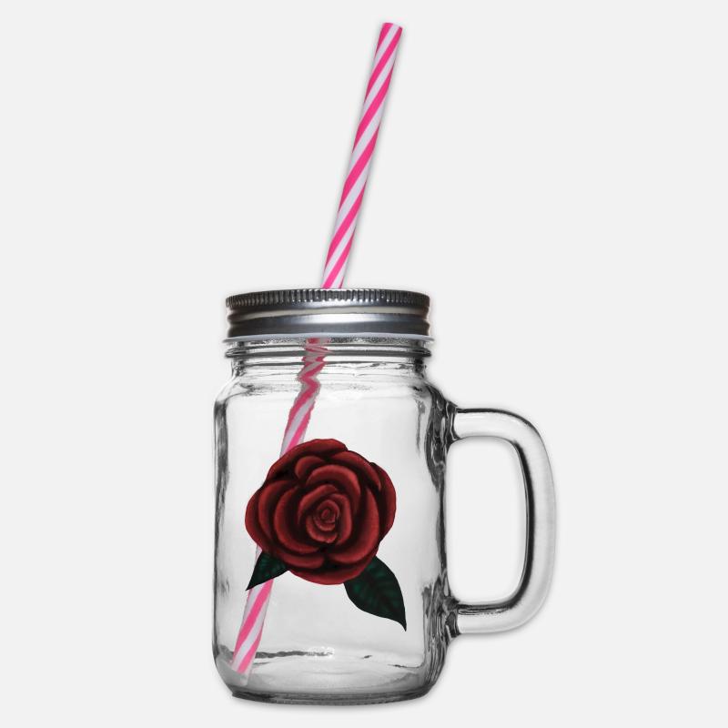 Eine Rose - Henkelglas mit Schraubdeckel - Klar
