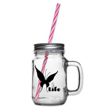 Life - Glass jar with handle and screw cap - clear - Right