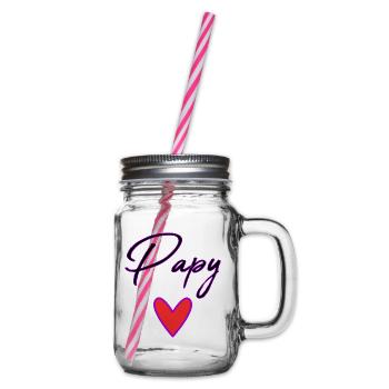 PAPY. PAPA. FÊTE DES PÈRES. BONNE FÊTE PAPA - Bocal à boisson - transparent - Droite