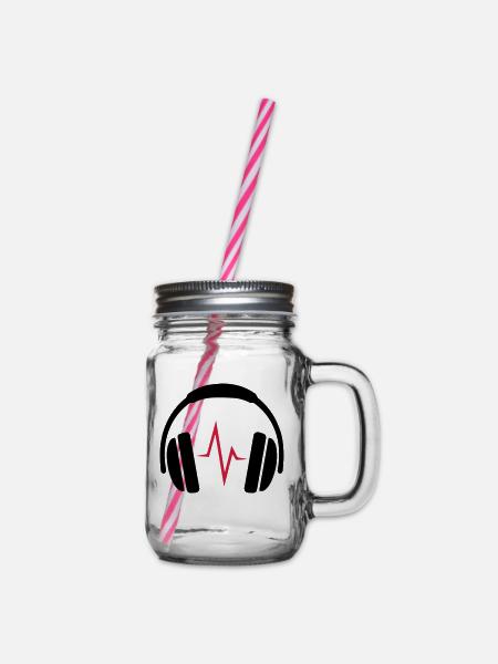 Casque DJ Beat - Bocal à boisson - transparent