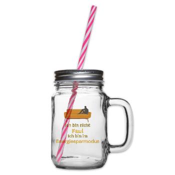 Power Saving Mode Enabled - Spell - ApriNoeScor - Glass jar with handle and screw cap - clear - Right