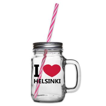 Ich liebe Helsinki - Henkelglas mit Schraubdeckel - Klar - Rechts