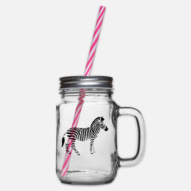 Zebra - Henkelglas mit Schraubdeckel - Klar
