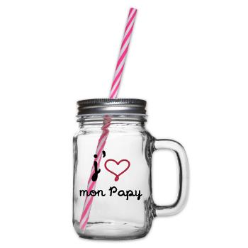 J'aime mon Papy [ Bébé / Naissance ] - Bocal à boisson - transparent - Droite