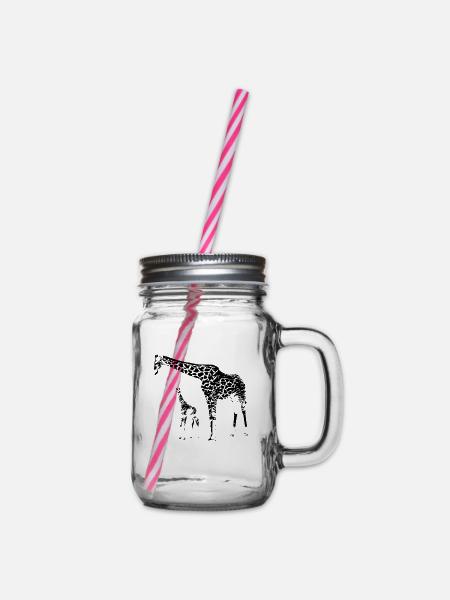 Giraffen - Henkelglas mit Schraubdeckel - Klar