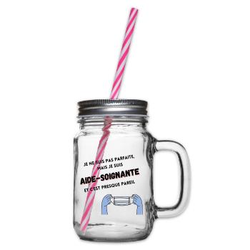 Je ne suis pas parfaite je suis aide-soignante - Bocal à boisson - transparent - Droite