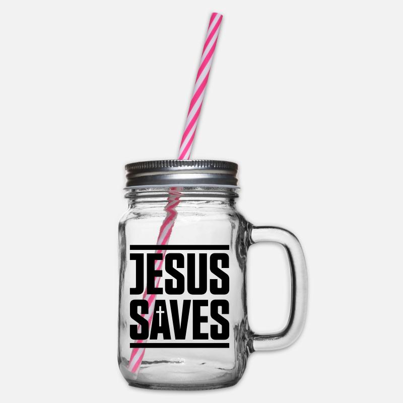 jesus saves - Bocal à boisson - transparent