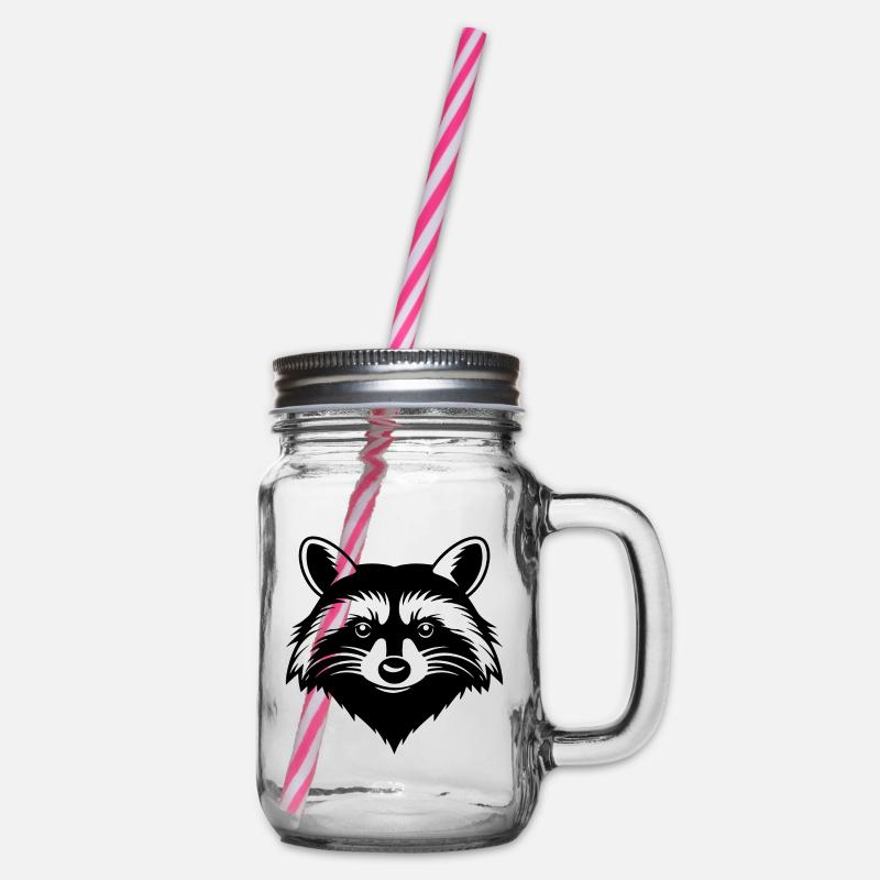 Waschbär - Henkelglas mit Schraubdeckel - Klar
