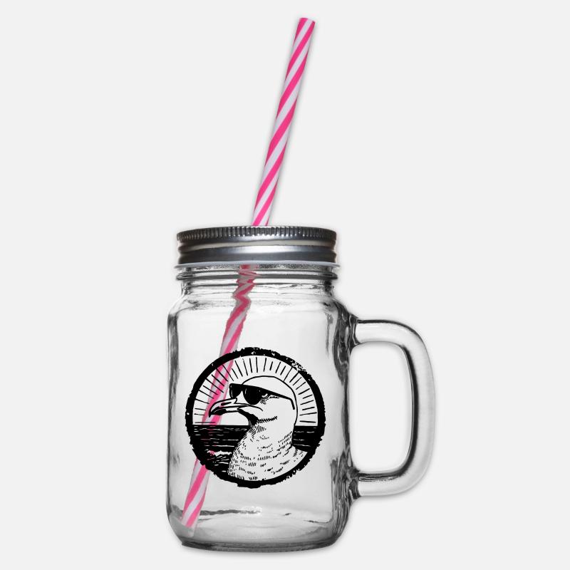 Möwe - Henkelglas mit Schraubdeckel - Klar