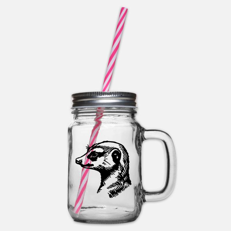 Erdmännchen - Henkelglas mit Schraubdeckel - Klar