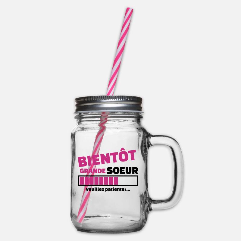 bientôt grande soeur - Bocal à boisson - transparent