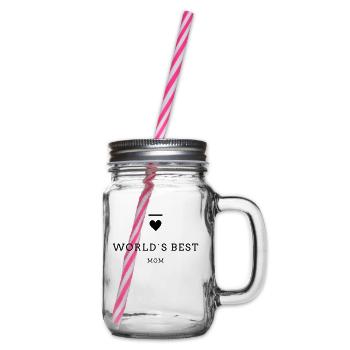 WORLD´S BEST MOM - Henkelglas mit Schraubdeckel - Klar - Rechts