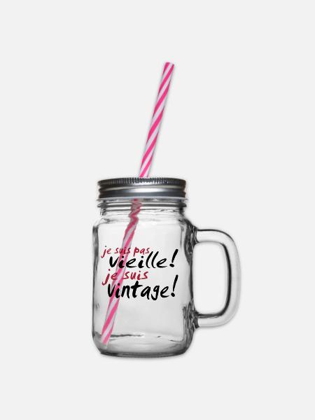 je suis pas vieille - Bocal à boisson - transparent