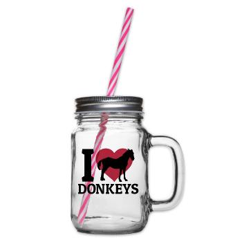 I love donkeys - Bocal à boisson - transparent - Droite