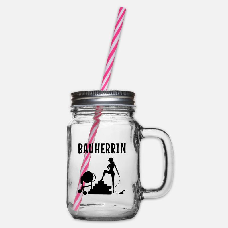 Bauherrin - Henkelglas mit Schraubdeckel - Klar